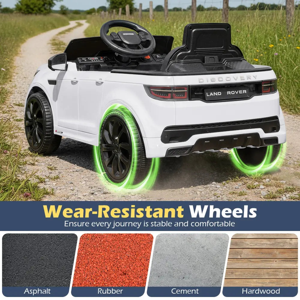 Licensed Land Rover Kids Ride on Car 12V Battery Powered Kids Electric Car-White - White - Powered Ride On Toys