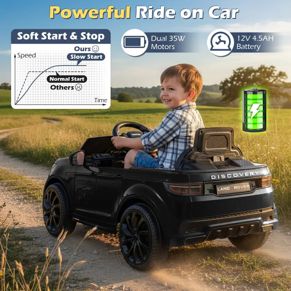 Licensed Land Rover Kids Ride on Car 12V Battery Powered Kids Electric Car-Black - Black - Powered Ride On Toys