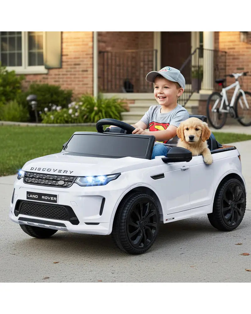 Licensed Land Rover Kids Ride on Car 12V Battery Powered Kids Electric Car-White - White - Powered Ride On Toys