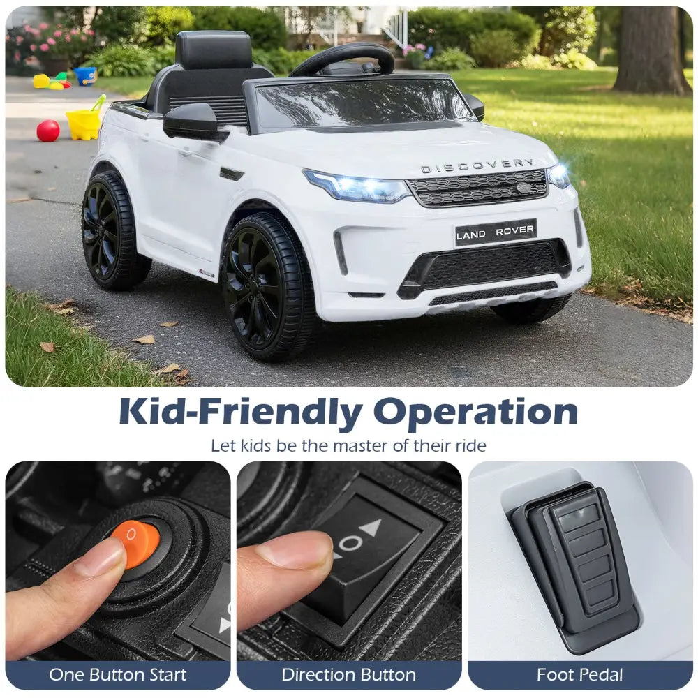 Licensed Land Rover Kids Ride on Car 12V Battery Powered Kids Electric Car-White - White - Powered Ride On Toys