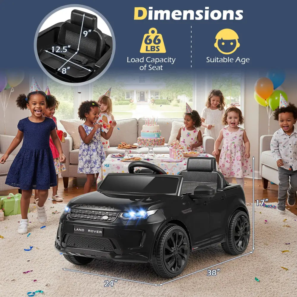 Licensed Land Rover Kids Ride on Car 12V Battery Powered Kids Electric Car-Black - Black - Powered Ride On Toys