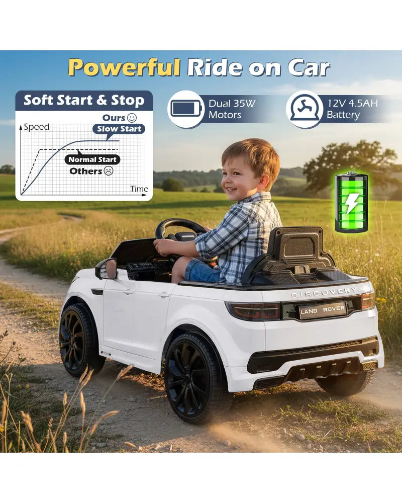 Licensed Land Rover Kids Ride on Car 12V Battery Powered Kids Electric Car-White - White - Powered Ride On Toys