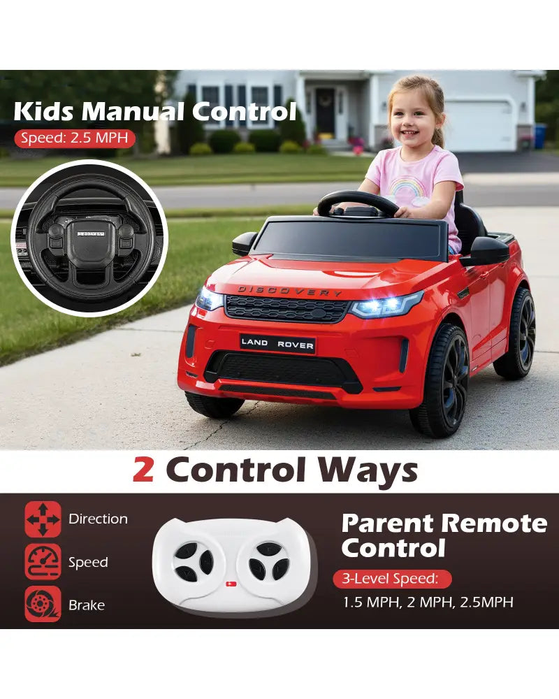 Licensed Land Rover Kids Ride on Car 12V Battery Powered Kids Electric Car-Red - Red - Powered Ride On Toys
