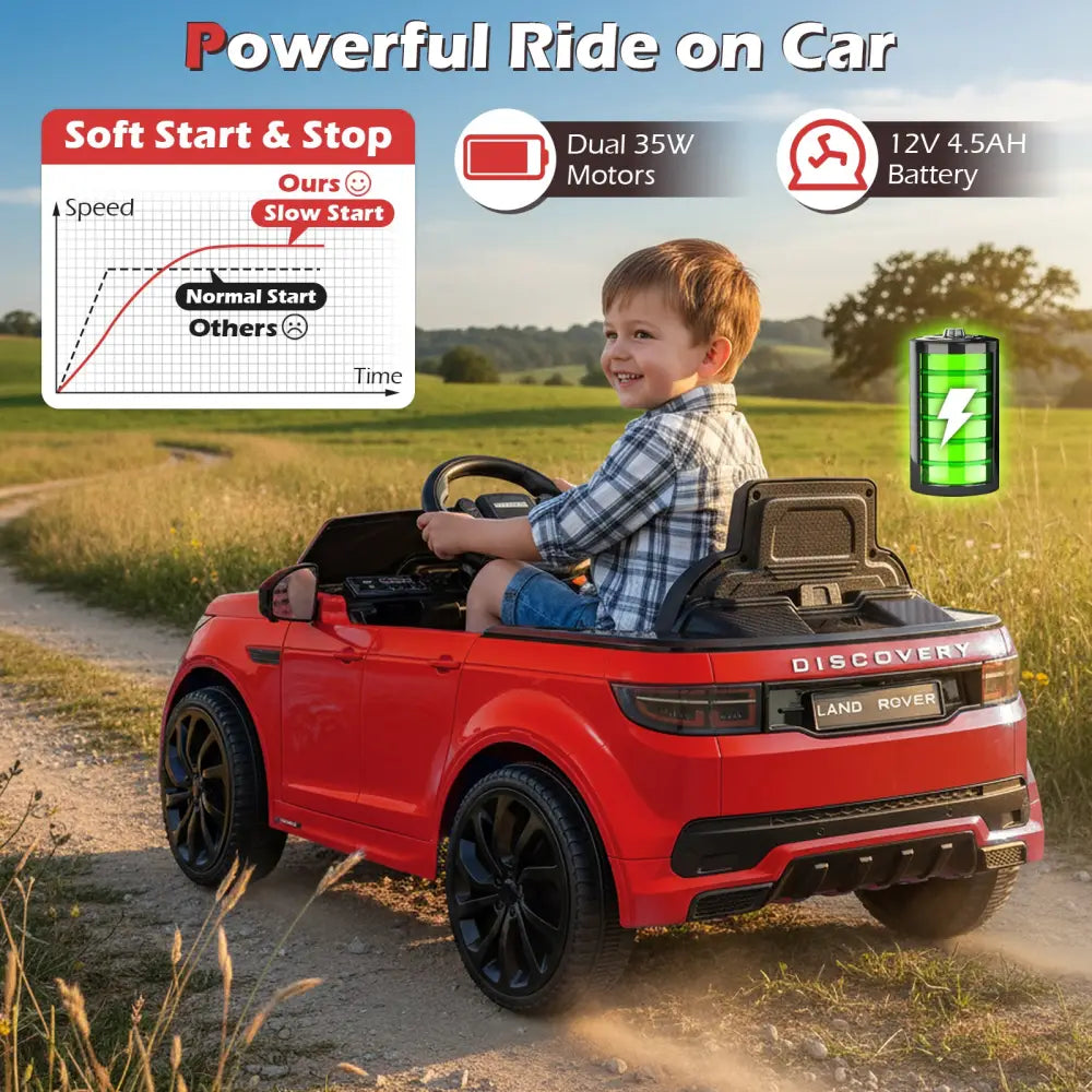Licensed Land Rover Kids Ride on Car 12V Battery Powered Kids Electric Car-Red - Red - Powered Ride On Toys