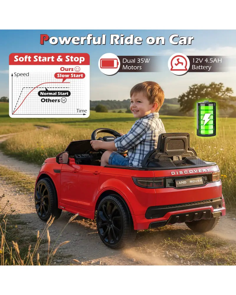 Licensed Land Rover Kids Ride on Car 12V Battery Powered Kids Electric Car-Red - Red - Powered Ride On Toys