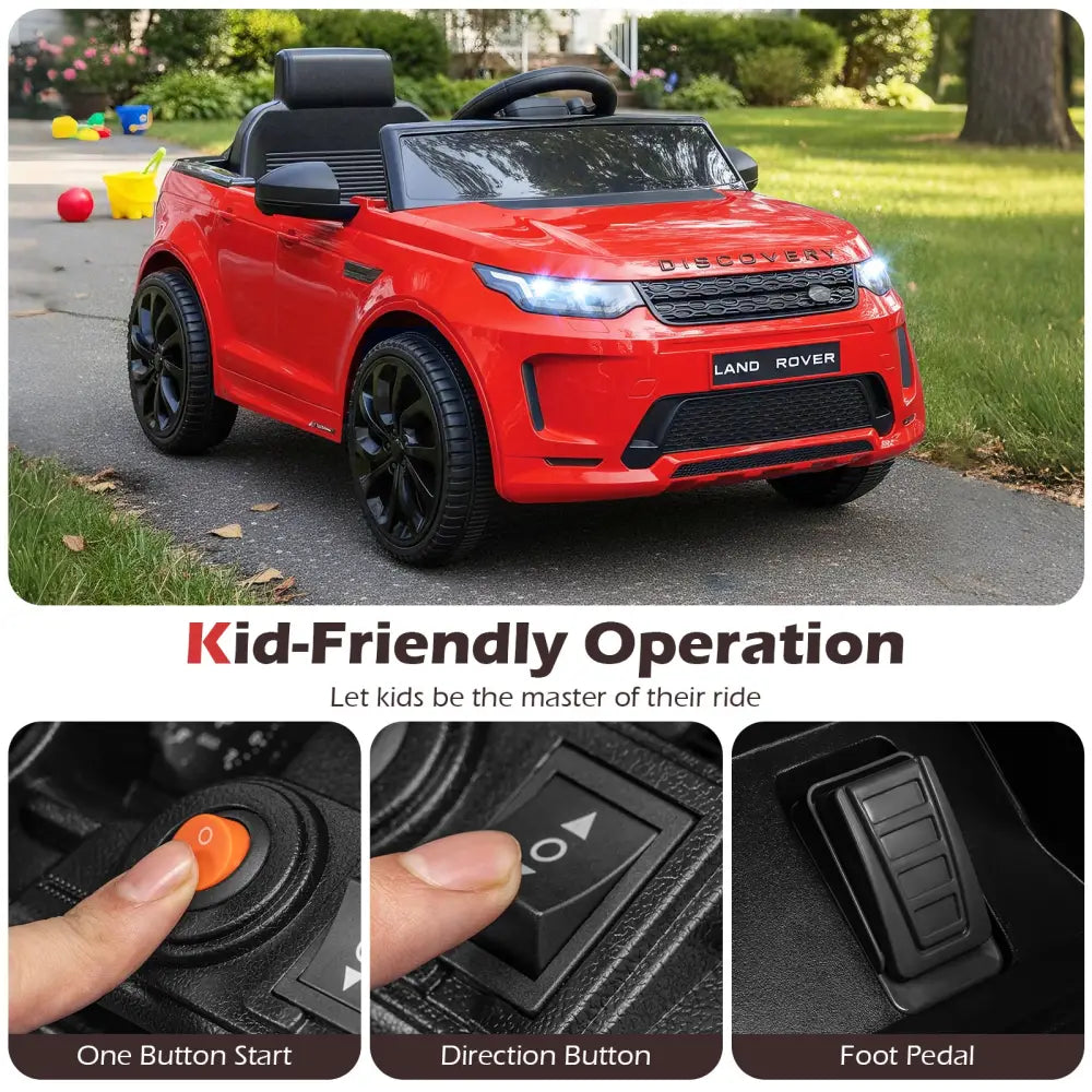 Licensed Land Rover Kids Ride on Car 12V Battery Powered Kids Electric Car-Red - Red - Powered Ride On Toys