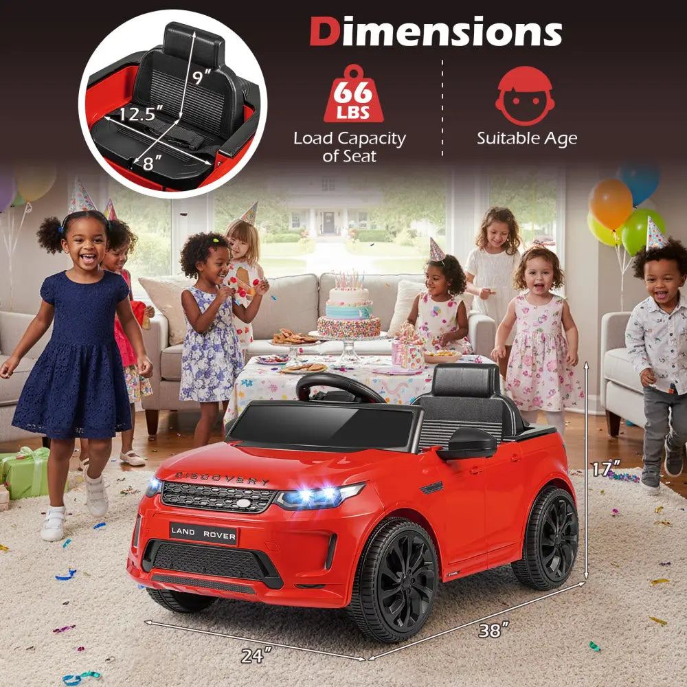 Licensed Land Rover Kids Ride on Car 12V Battery Powered Kids Electric Car-Red - Red - Powered Ride On Toys