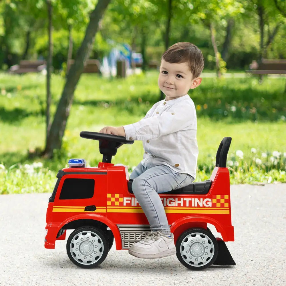Licensed Mercedes Benz Kids Fire Engine Racer-Red - Red - Push & Pedal Ride On Toys