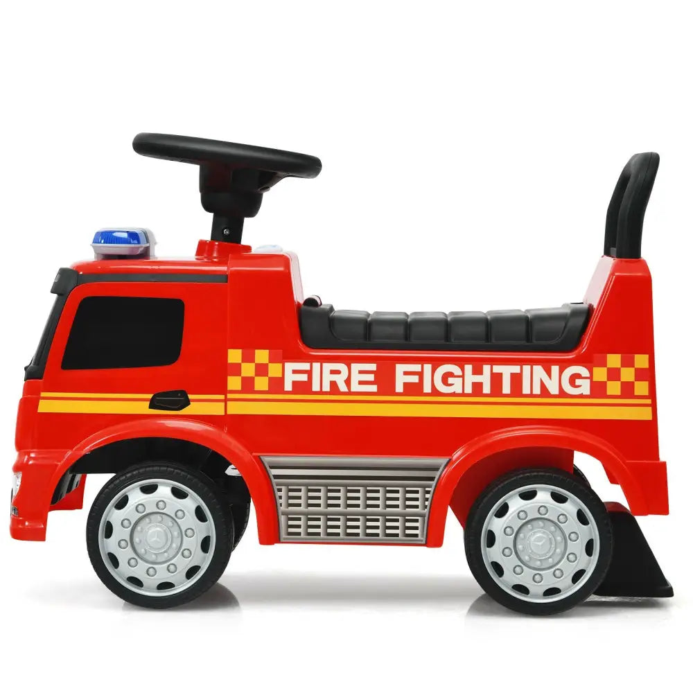 Licensed Mercedes Benz Kids Fire Engine Racer-Red - Red - Push & Pedal Ride On Toys