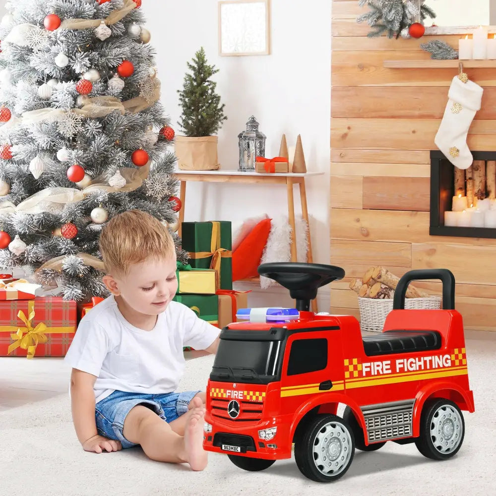 Licensed Mercedes Benz Kids Fire Engine Racer-Red - Red - Push & Pedal Ride On Toys