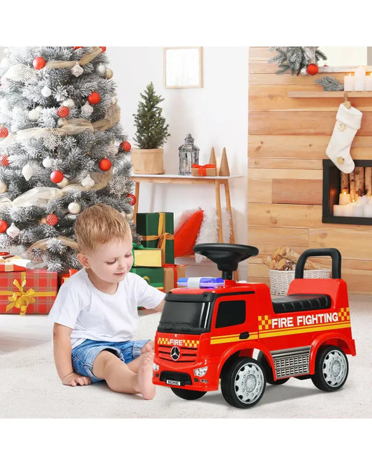 Licensed Mercedes Benz Kids Fire Engine Racer-Red - Red - Push & Pedal Ride On Toys