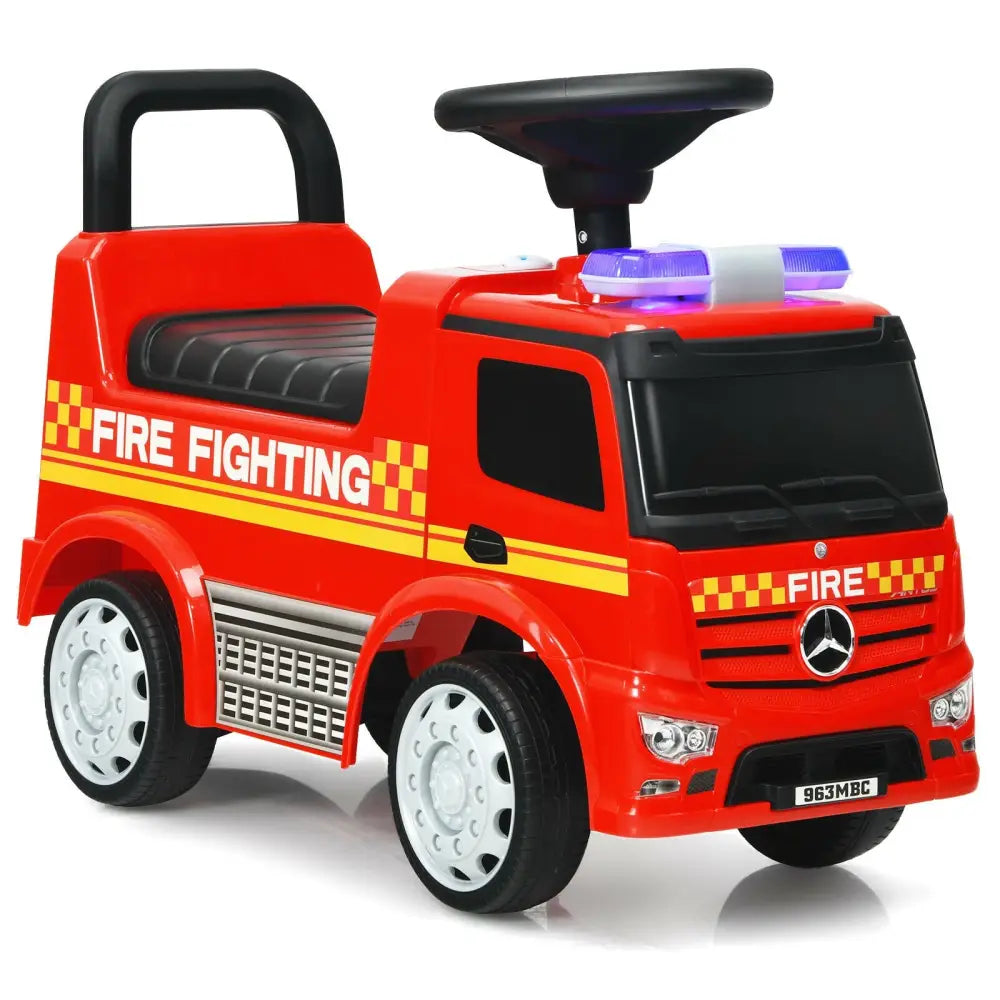 Licensed Mercedes Benz Kids Fire Engine Racer-Red - Red - Push & Pedal Ride On Toys