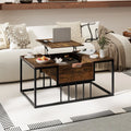 Lift Top Coffee Table Modern Center Table with Hidden Storage Compartment-Rusitc Brown - Rustic Brown - Coffee Tables