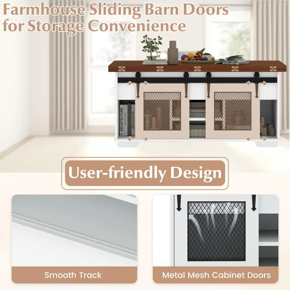 Lift Top Coffee Table with 2 Sliding Barn Doors-Walnut - Walnut - Coffee Tables