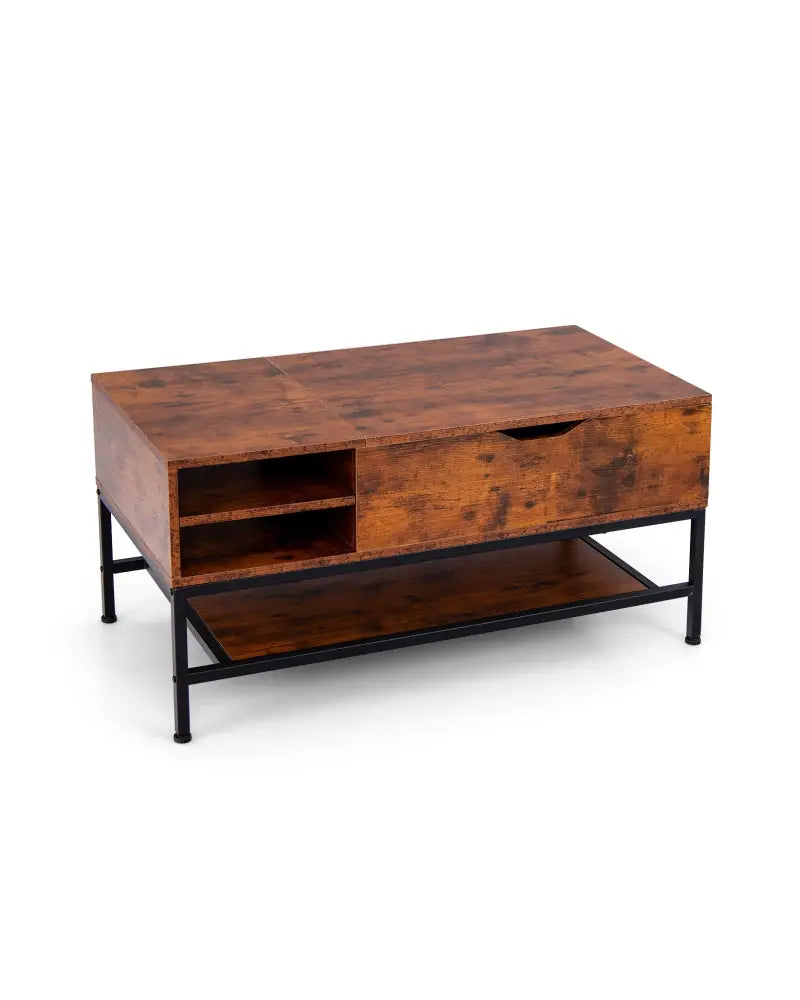 Lift Top Coffee Table with Hidden Compartment and Removable Storage Shelf-Rustic Brown - Rustic Brown - Coffee Tables