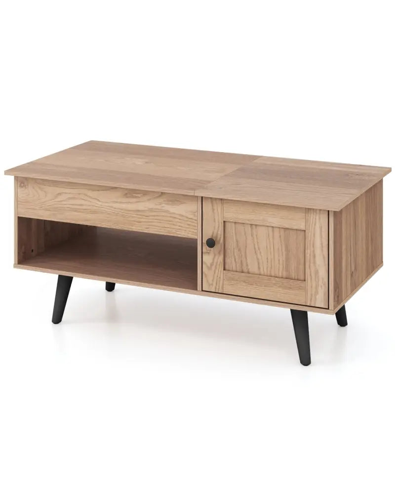 Lift Top Coffee Table with Storage and Hidden Compartment-Natural - Natural - Coffee Tables