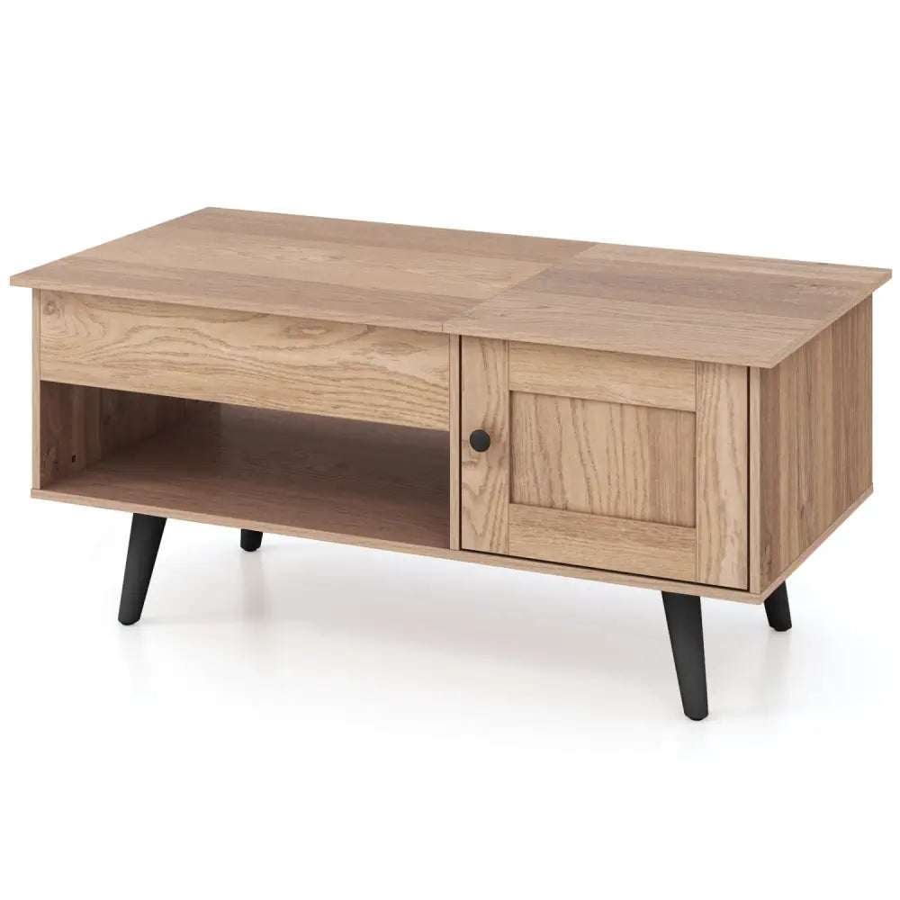 Lift Top Coffee Table with Storage and Hidden Compartment-Natural - Natural - Coffee Tables