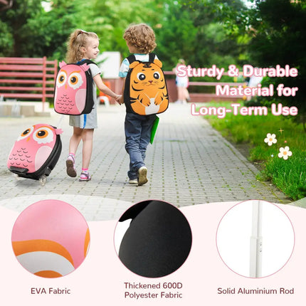 Lightweight and Portable Rolling Suitcase for Children-Pink - Pink - Kids Luggage