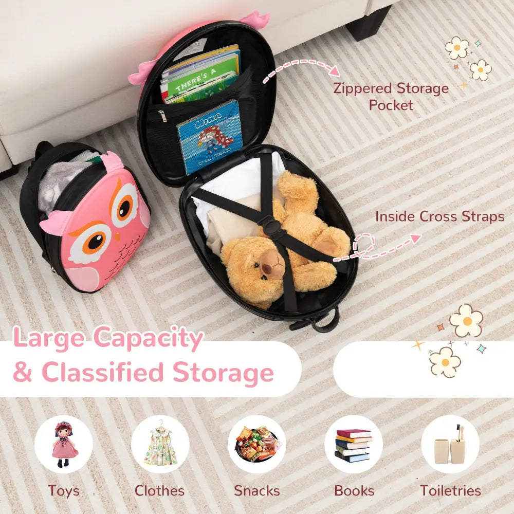 Lightweight and Portable Rolling Suitcase for Children-Pink - Pink - Kids Luggage
