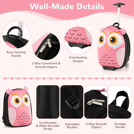 Lightweight and Portable Rolling Suitcase for Children-Pink - Pink - Kids Luggage