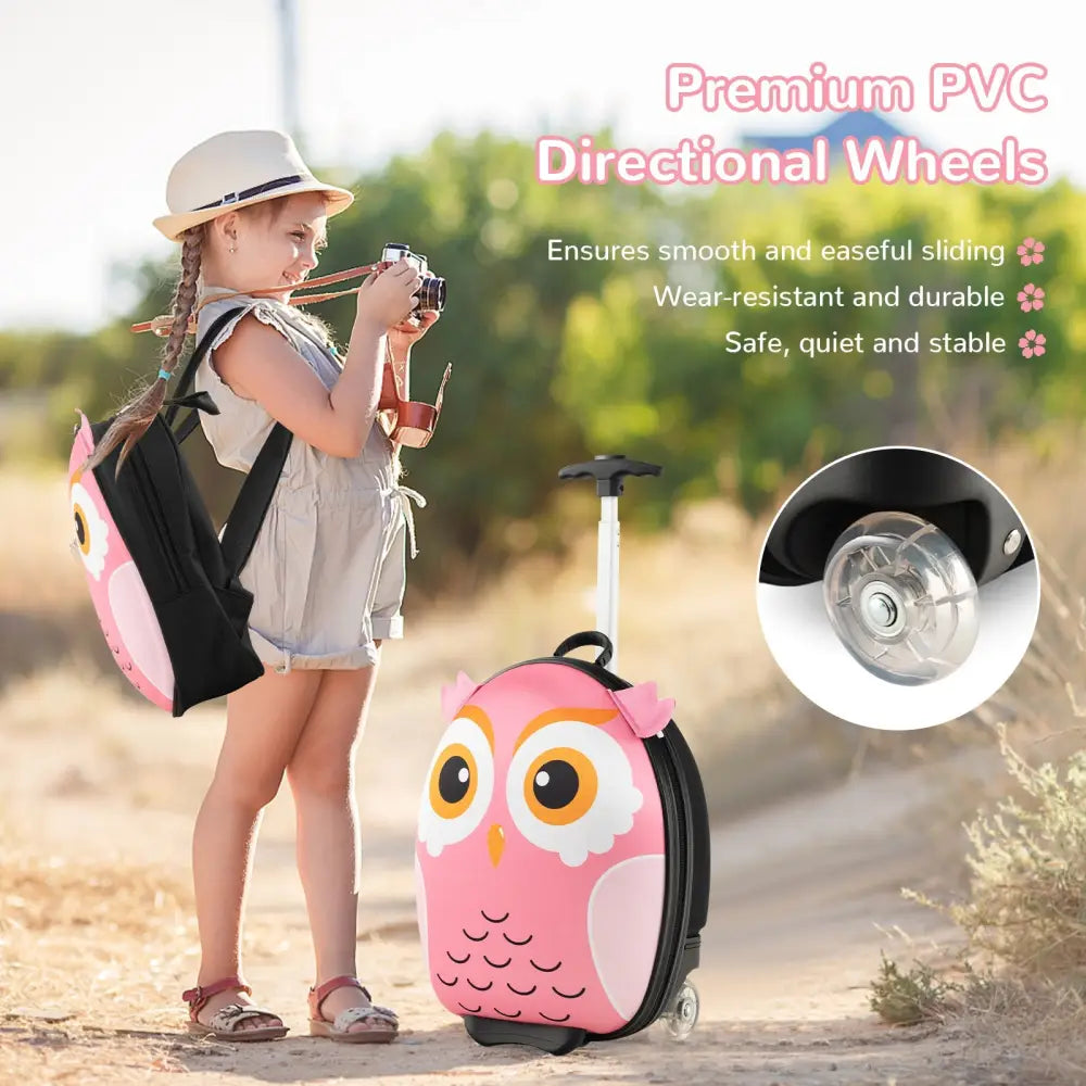Lightweight and Portable Rolling Suitcase for Children-Pink - Pink - Kids Luggage
