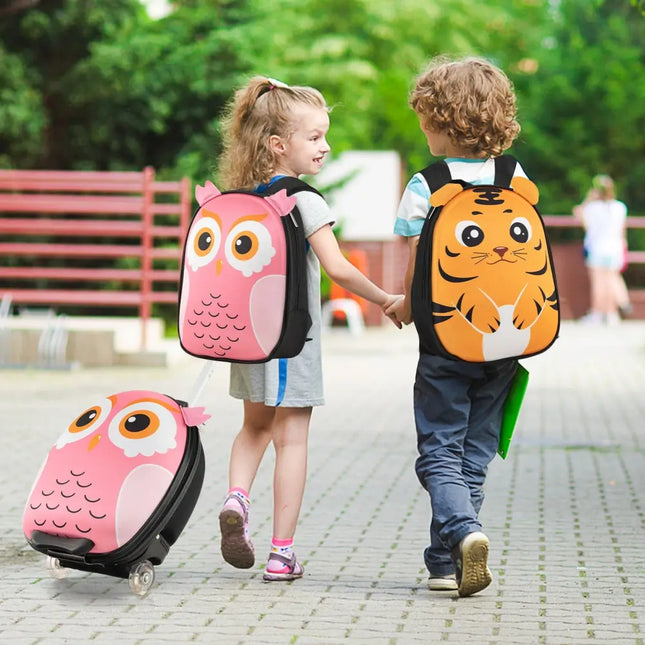Lightweight and Portable Rolling Suitcase for Children-Pink - Pink - Kids Luggage