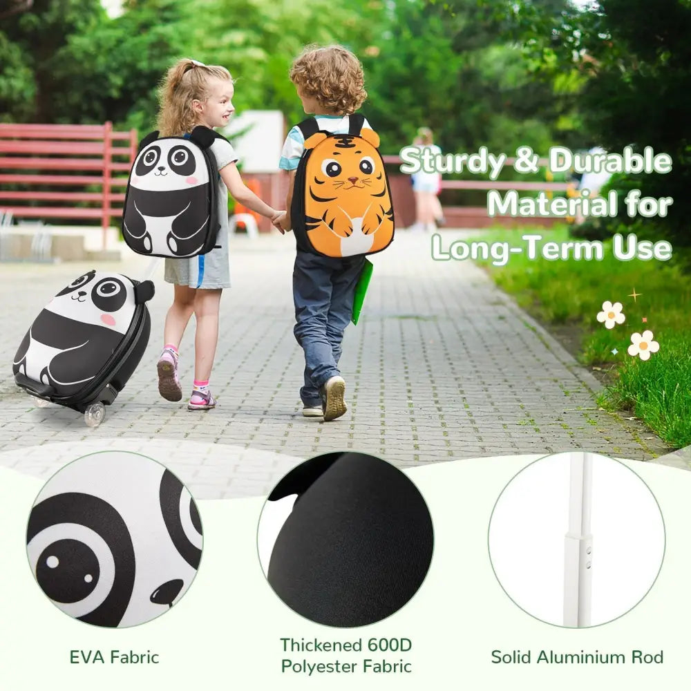Lightweight and Portable Rolling Suitcase for Children - White - Oasis Home Essentials