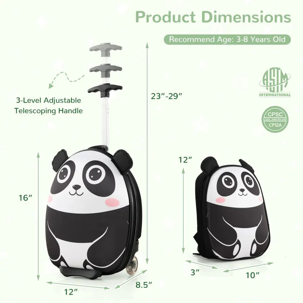 Lightweight and Portable Rolling Suitcase for Children - White - Oasis Home Essentials