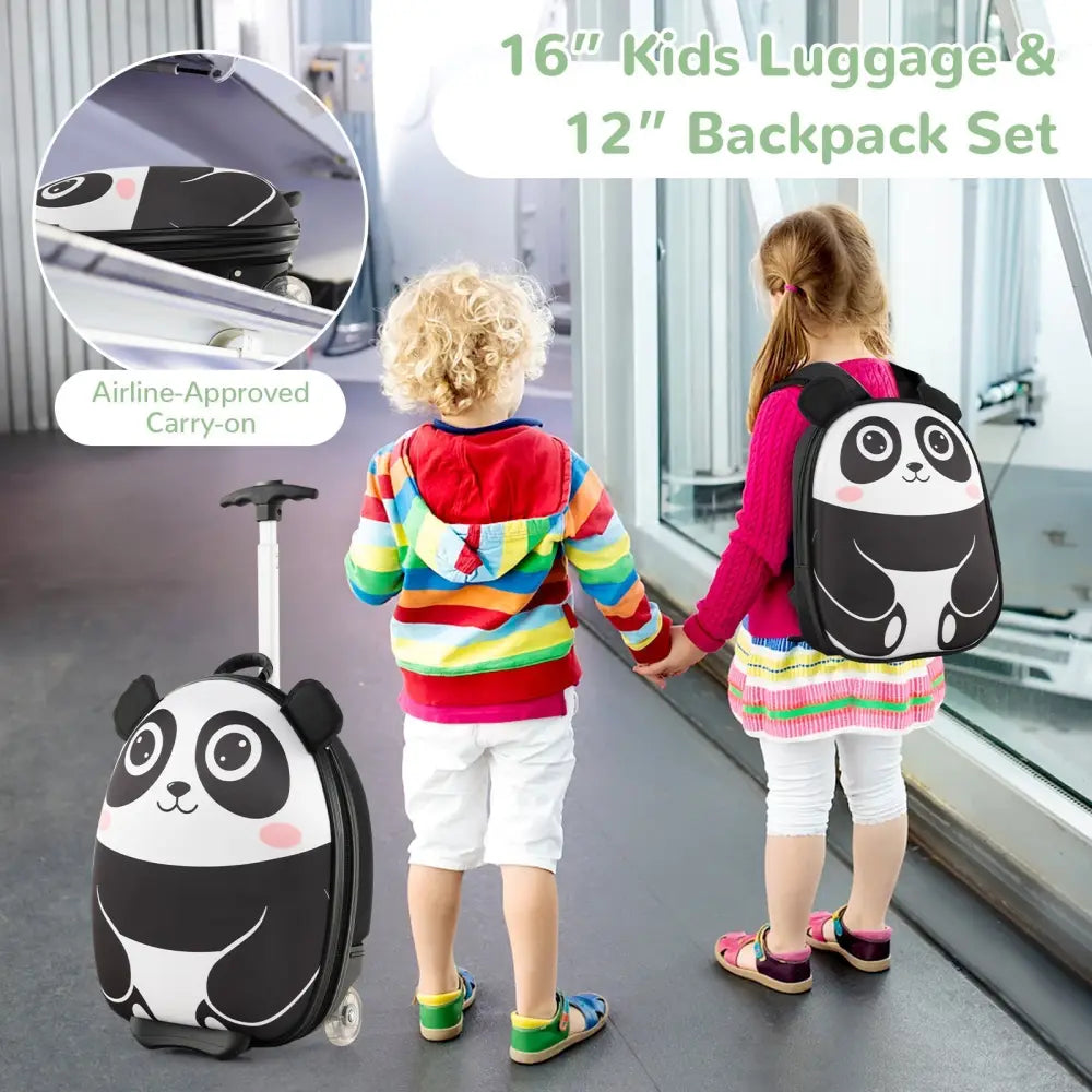 Lightweight and Portable Rolling Suitcase for Children - White - Oasis Home Essentials