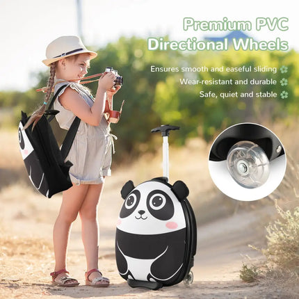 Lightweight and Portable Rolling Suitcase for Children - White - Oasis Home Essentials