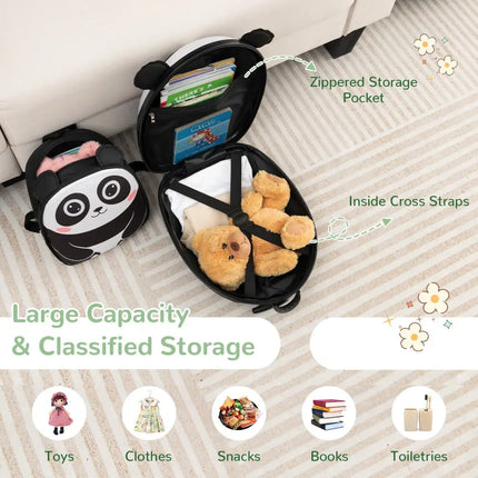 Lightweight and Portable Rolling Suitcase for Children - White - Oasis Home Essentials