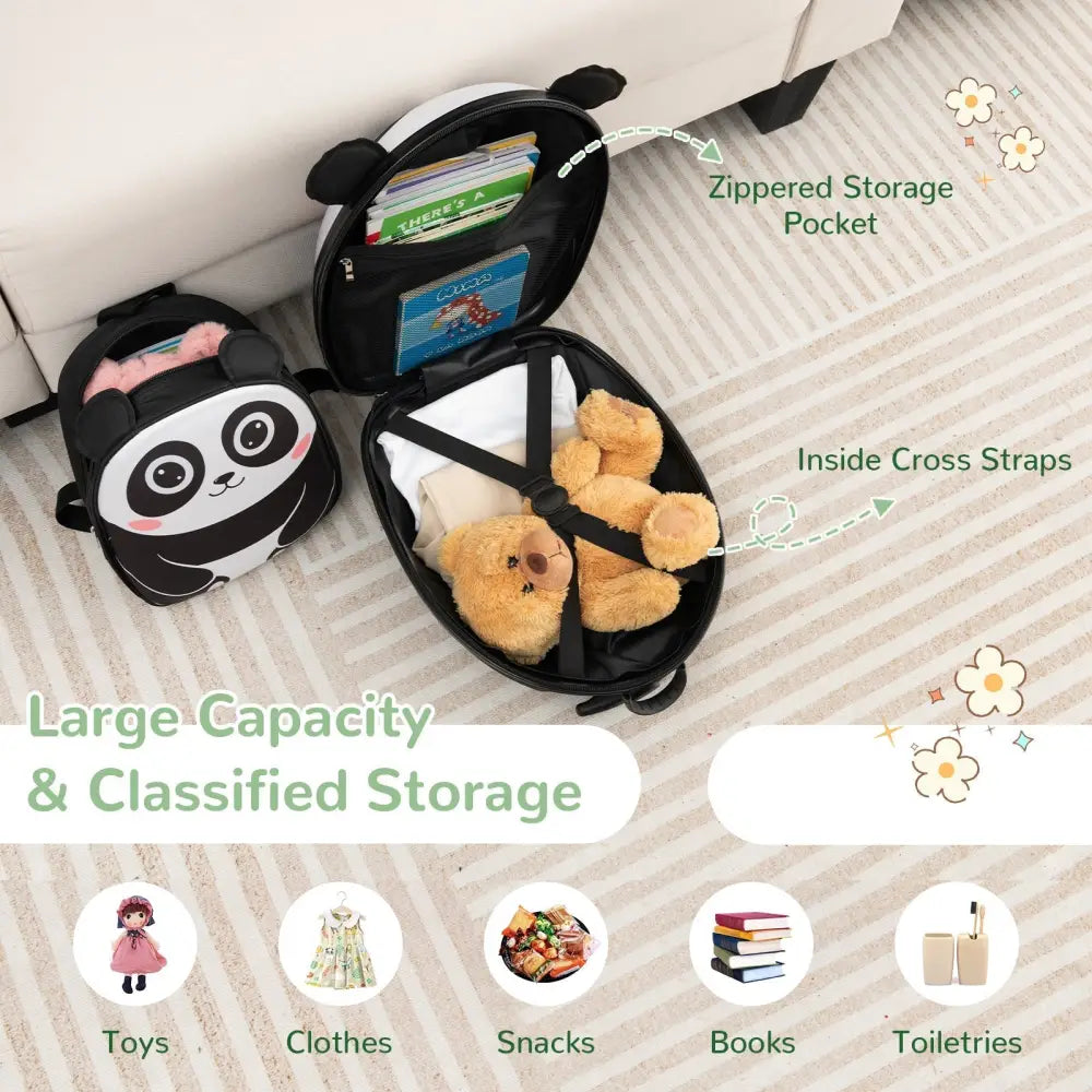 Lightweight and Portable Rolling Suitcase for Children - White - Oasis Home Essentials