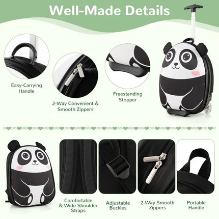 Lightweight and Portable Rolling Suitcase for Children - White - Oasis Home Essentials