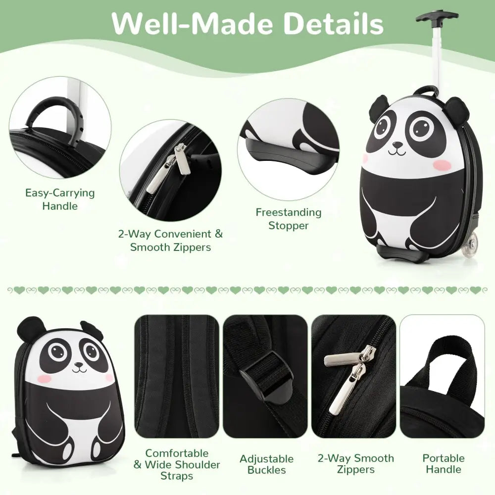 Lightweight and Portable Rolling Suitcase for Children - White - Oasis Home Essentials