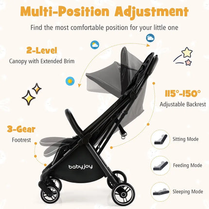 Lightweight Baby Stroller |Compact Travel Stroller for Airplane Fits Airplane Cabin & Overhead - Oasis Home Essentials