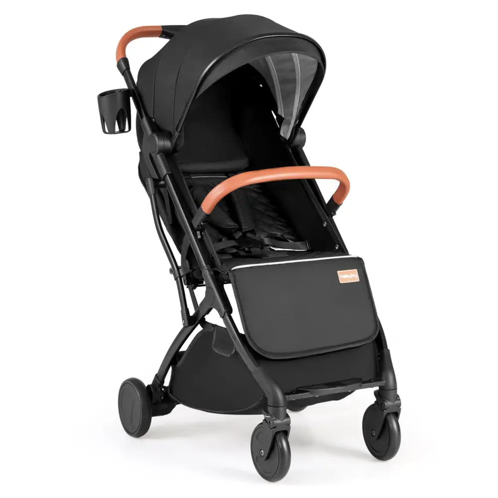 Lightweight Baby Stroller Compact Travel Stroller with One-Hand Folding-Black - Black - Baby Strollers
