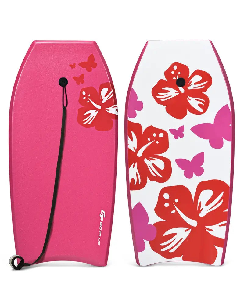 Lightweight Bodyboard Surfing with Leash EPS Core Boarding IXPE-L - Pink - Surfing