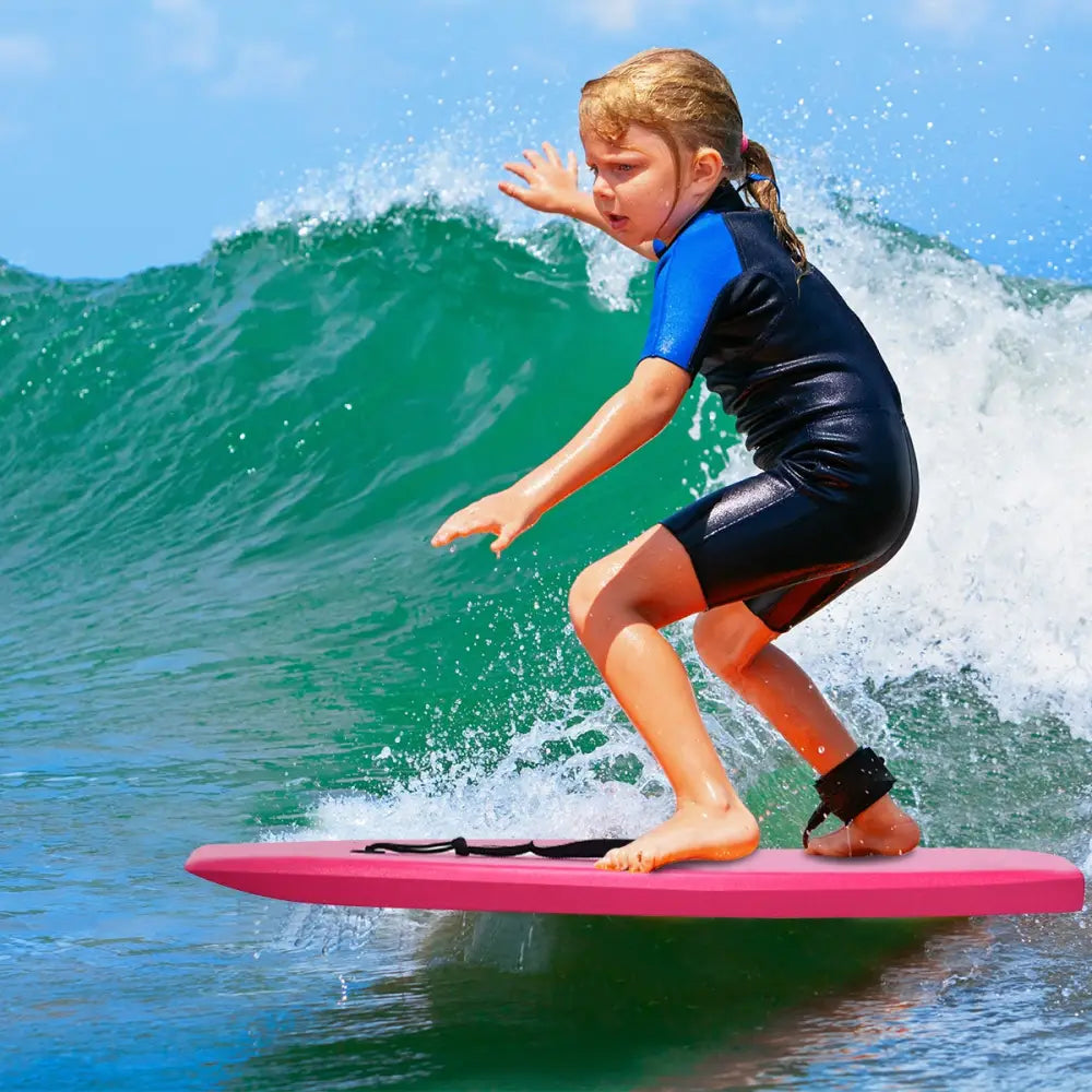 Lightweight Bodyboard Surfing with Leash EPS Core Boarding IXPE-L - Pink - Surfing