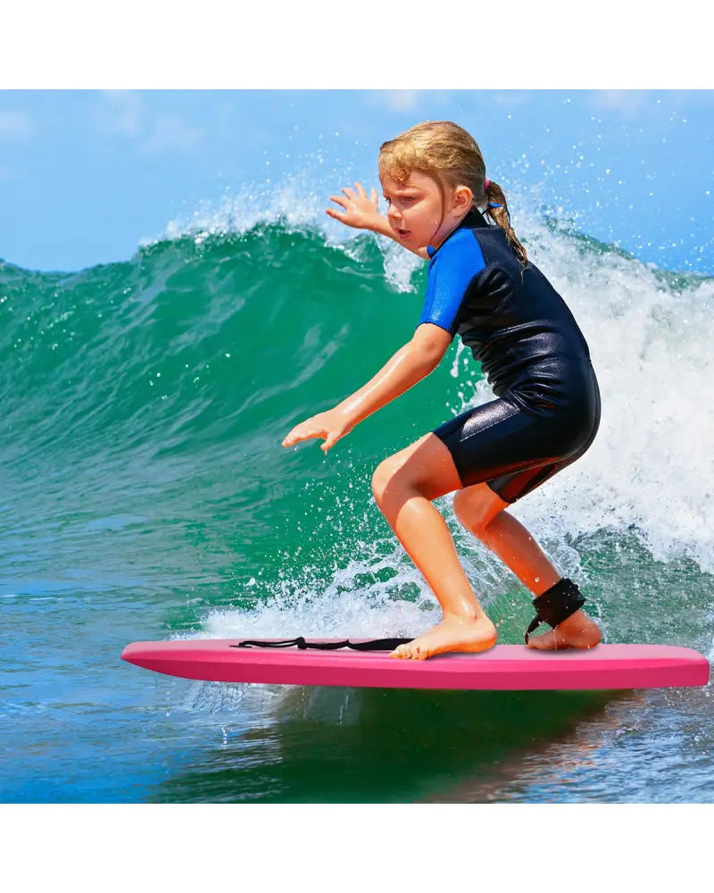 Lightweight Bodyboard Surfing with Leash EPS Core Boarding IXPE-M - Pink - Surfing