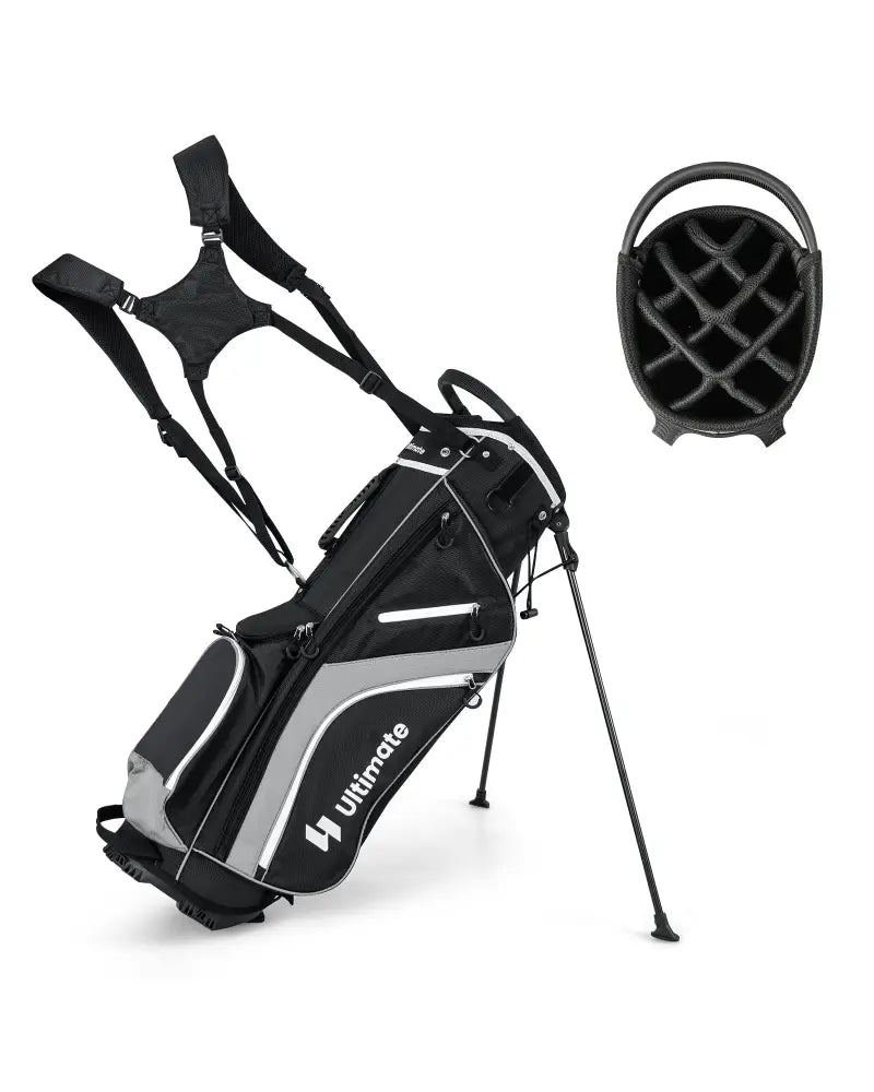 Lightweight Golf Stand Bag with 14 Way Top Dividers and 6 Pockets-Gray - Gray - Golf