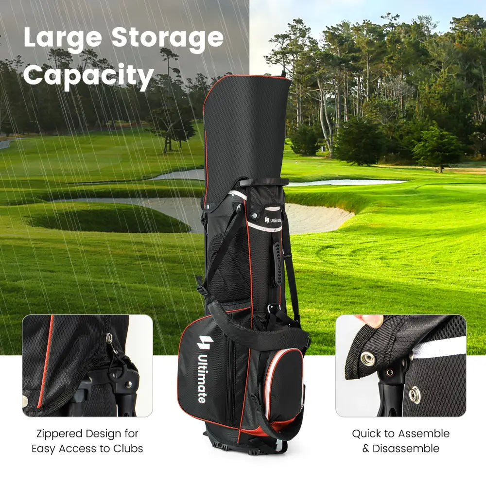 Lightweight Golf Stand Bag with 14 Way Top Dividers and 6 Pockets-Red - Red - Golf