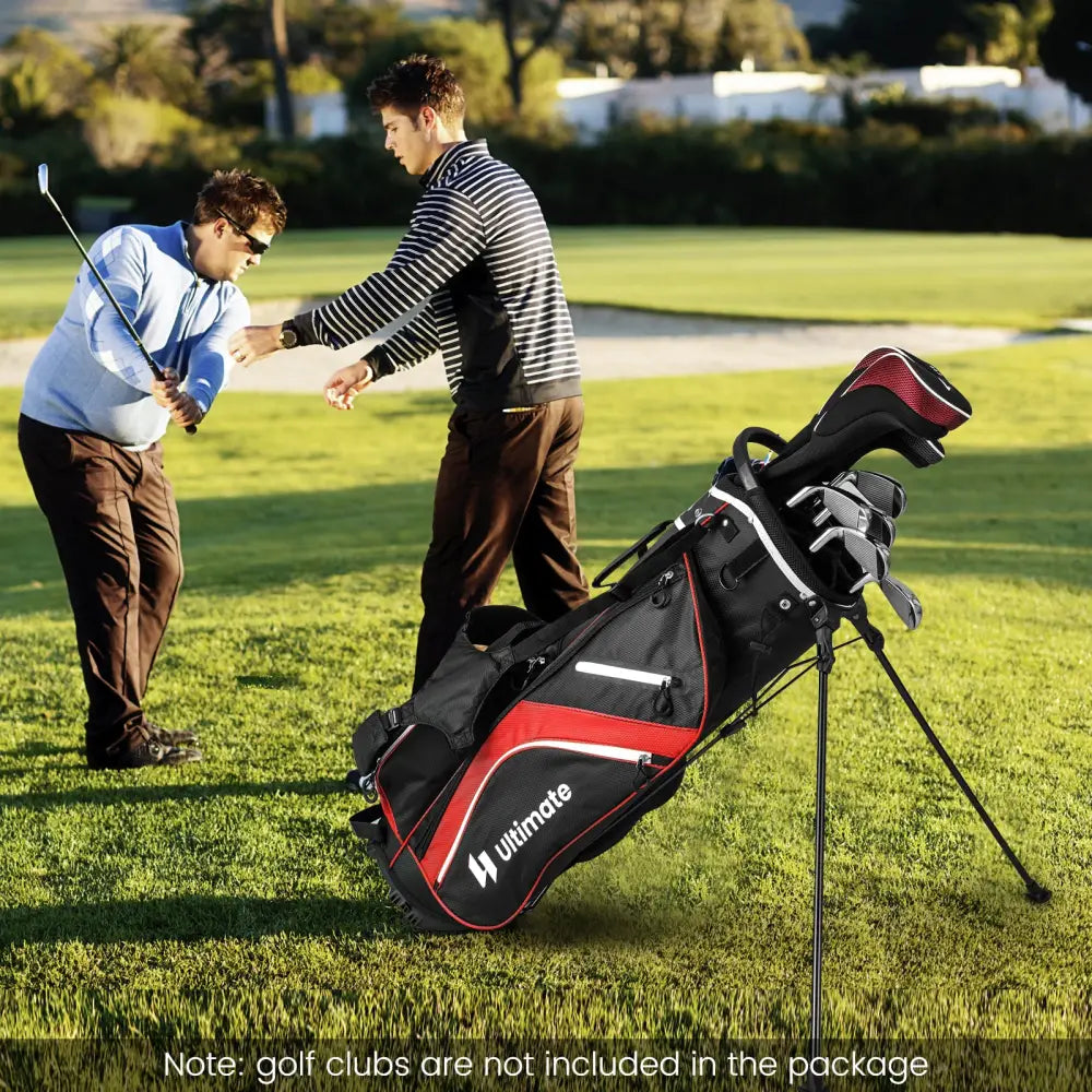 Lightweight Golf Stand Bag with 14 Way Top Dividers and 6 Pockets-Red - Red - Golf