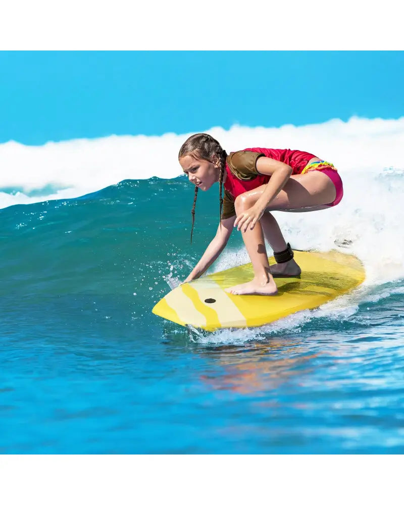 Lightweight Super Bodyboard Surfing with EPS Core Boarding-L - Yellow - Surfing
