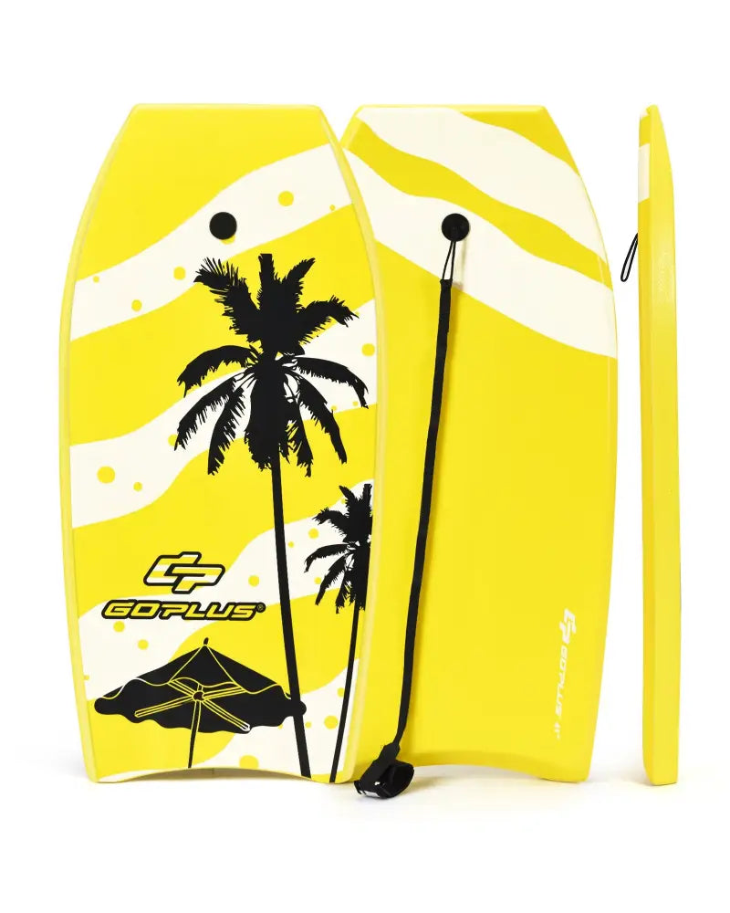 Lightweight Super Bodyboard Surfing with EPS Core Boarding-L - Yellow - Surfing