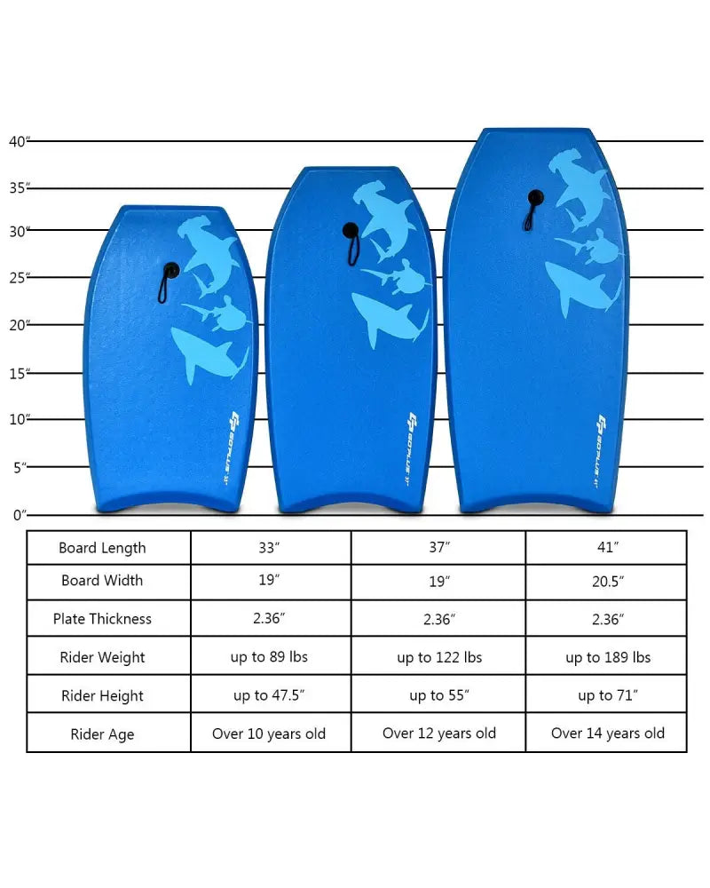 Lightweight Super Bodyboard Surfing with EPS Core Boarding-M - Blue - Surfing