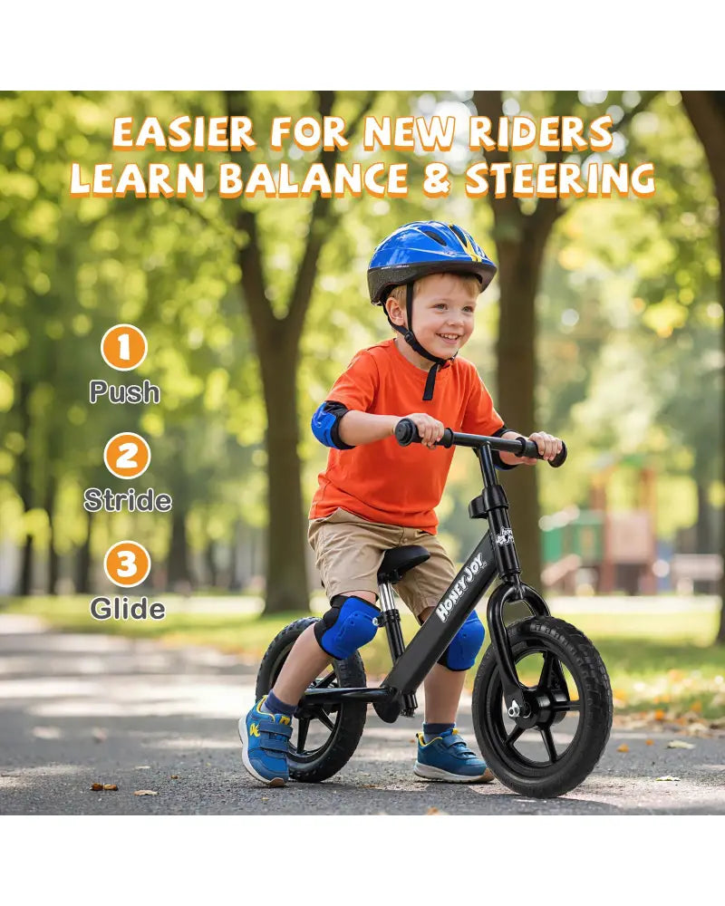 Lightweight Toddler Balance Bike No Pedal Training Bicycle-Black - Black - Balance Bikes