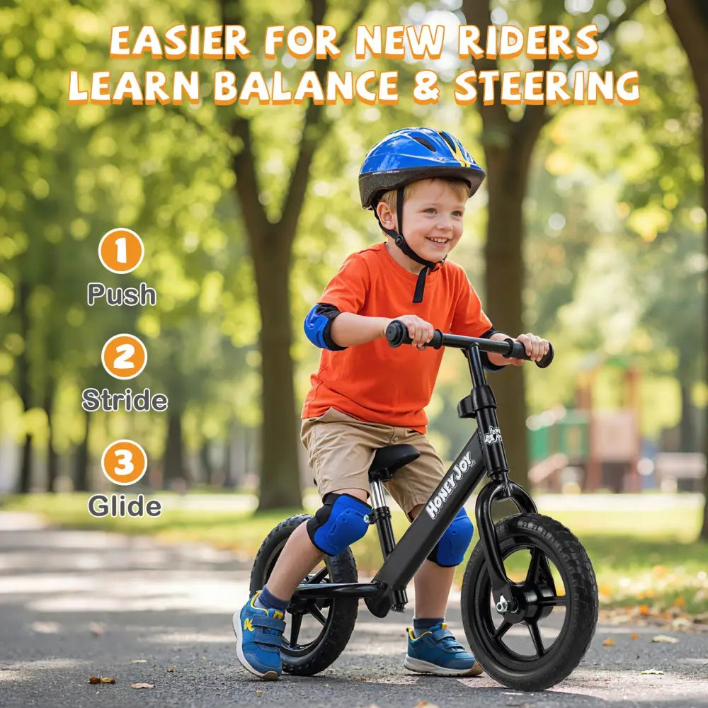 Lightweight Toddler Balance Bike No Pedal Training Bicycle-Black - Black - Balance Bikes