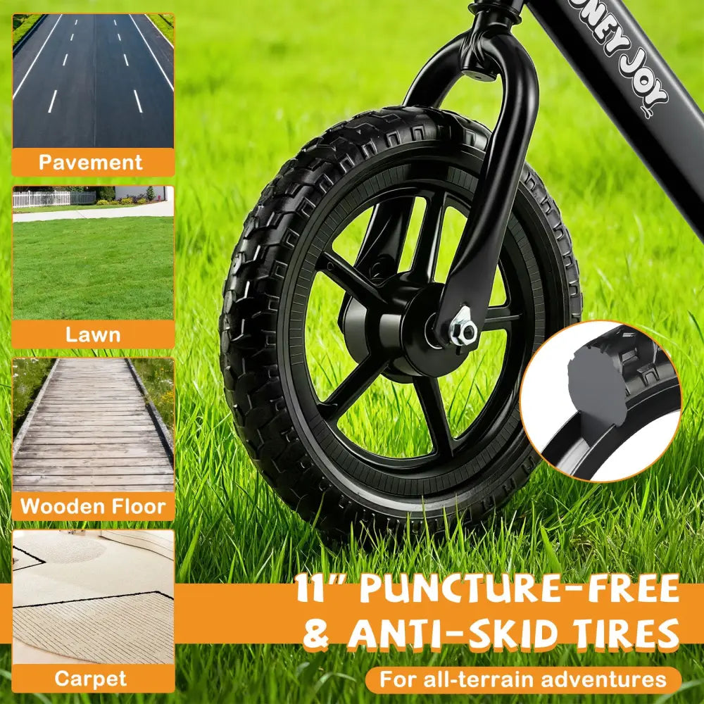 Lightweight Toddler Balance Bike No Pedal Training Bicycle-Black - Black - Balance Bikes