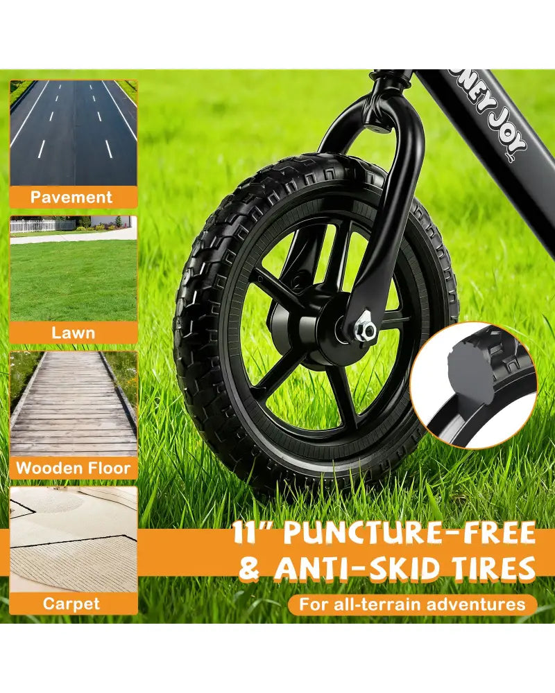 Lightweight Toddler Balance Bike No Pedal Training Bicycle-Black - Black - Balance Bikes