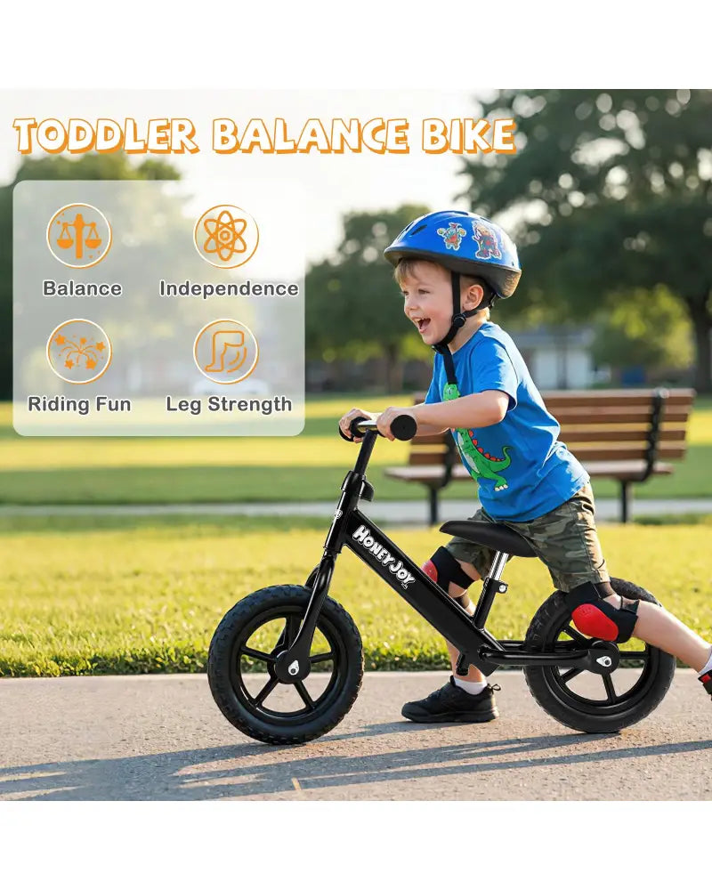 Lightweight Toddler Balance Bike No Pedal Training Bicycle-Black - Black - Balance Bikes